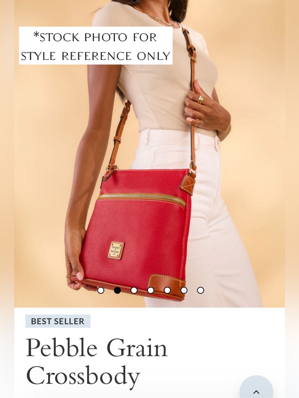 Dooney & Bourke Pebbled Grain Crossbody Orange Leather Bag with Red Interior - Picture 16 of 16
